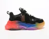 Designer shoes Triple Clear Sole Sneakers Casual Shoe Black White Grey Red Pink Blue Royal Neon Green Navy Platform balenca shoes Trainers m314#