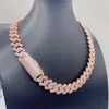 Großhandelspreis Rechteck Sperre VVS Moissanit Diamond Cuban Link Chain ECED Out Chocker Männer