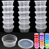 DHL White Round Slime Foam Mud Storage Containers With Lid 20g Beads Slim Clay And Colorful Storage Organizer Plastic Packing264R