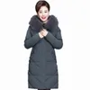 Parka da donna in piumino XL-7XL Piumino in cotone Giacca di media lunghezza da donna Collo in pelliccia grande Cappotto in tinta unita Abrigos Mujer Invierno Sobretudo Feminino 231208