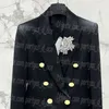 Chaqueta Blazer de mujer con encanto de diamantes de imitación, chaquetas negras de diseñador de lujo, chaquetas de traje formales de marca elegante para mujer