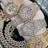 Montre personnalisée Vvs1 Moissanite diamant Hip Hop automatique faite à la main Moissanite en acier inoxydable Dingband montre pour hommes et femmes