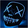 Party Masks Halloween Mask Led Light Up Party Masks The Purge Cosplay Election Year Great Funny Festival Costume Supplies Glow In Dark Dhx7N