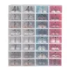 Juego de cajas de zapatos de 12 Uds., almacenamiento plegable Multicolor, organizador de plástico transparente para el hogar, estante para zapatos, organizador de almacenamiento de exhibición, caja individual 2286G