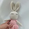 Pluche poppen Baby gehaakt gevuld konijntjesspeelgoed Zacht katoen Gebreid pluche konijnenpop Mini kawaii knuffelpop voor geboren vroeg educatief speelgoed 231208