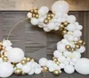 116PCSSET MATTE VIT GOLD METALLISKA BALLOONER Garland Arch Kit Baby Shower Wedding Birthday Party Chrome Balloon Decoration Kids F8053301
