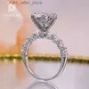 Med sidogenor Pringxy Luxury 3CT D Color Moissanite 925 Sterling Silver Platinum Plated Ring For Women Wedding Fine Jeweller Jubileum Gift YQ231209