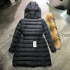 Piumino invernale, giacca firmata femminile, parka lungo con cappuccio, giacca in piuma d'oca da donna, abbigliamento da strada alla moda, ispessito, caldo, outdoor, freddo e casual