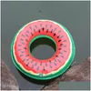 Bath Toys 60/70/80/90 cm Swimming Pool Lifeboj Swim Ring Uppblåsbar liv Boj Buoy Watermelon Orange Fruit Design Rings Drop Delivery Baby Dhiog