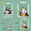 Veículo brinquedos huiqibao mini bonito panda micro blocos de construção 3d diamante modelo animais tijolos diy cidade construção brinquedos para crianças crianças presentel231114