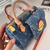 Beroemde oude bloem luxe dames designer crossbody tas Frans merk mode nieuwe dames kussen schoudertas handtas hoge kwaliteit dame denim messenger bag draagtassen