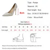 Chaussures habillées luxe or argent femmes pompes chaussures printemps bout pointu talons hauts chaussures de mariage femme talons aiguilles chaussures de créateur 231208