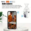 Kamery kopuły Tuya Smart Home 2.4G E27 żarówka WiFi Surveillance kamera HD Noc Security Surveillance Suprt Dwukierunkowy ruch audio 231208