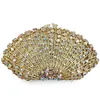 New Arrival Gold Metal Green Rhinestone Purse Crystal Party Bag Designer Women Evening Clutch Bags Dinner Banquet Handbag294T