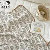 담요 Swaddling 3 레이어 가을 겨울 면화 인쇄 어린이 침실 담요 Born Swaddle Wrap Baby Kindergarten Bedding 231208