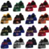 Gorros de cores misturadas de alta qualidade com Pom engraçado clássico moda casual beisebol final todos os times de lã de inverno Skullies gorro de futebol 262S