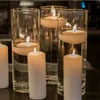 Wysoki huragan szklany filar świeca Glass Glass Cylinder Floating Wote Candle Holder Wazony do świec na stół domowy