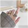 Charms Sier 925 Sterling Open Size Rings Vintage CZ Zircon MTI Layer Ring for Women Handmade Finger Drop Leverans smycken Fine Dhkao F DHC2X