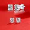 Klassieke Vintage Mode-sieraden Stud Oorbellen 925 Zilver Micro Pave Moissanite Geclusterd voor Mannen Vrouwen