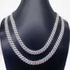 Colliers de diamant Moisanite de 10 mm haut de gamme S925 Silver Cuban Link Chain Chain pour femmes Pass Tester avec certificat