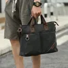 Briefcases Canvas Men Handbag 14 inch Laptop Briefcase Vintage Solid Color Shoulder Bag Large Capacity Business Retro Messenger Bags 231208