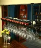 Vintage bronze noir fer métal coulée plafond accrocher à l'envers porte-gobelet à vin grands verres bouteille de stockage Bar Pub Racks3753182
