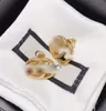 Luksusowe złote kolczyki na kolczykach dla kobiet kolczyki obręczy kolczyki stadninowe biżuteria z zestawem walentynkowym prezent zaręczynowy