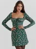 Grundläggande avslappnade klänningar vår sommarkvinnor sexig blommig klänning elegant kontor lady bodycon smal snörning upp ärmlös solid kort mini 231208