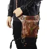 Torby w talii retro steampunk skórzana torba serpentynowa crossbody rock mężczyźni kobiety gotyckie czarne opakowania fanny moda motocykl lega275f