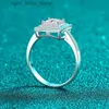 With Side Stones Smyoue Princess Cut 5.5*5.5mm 1ct Real Moissanite Engagement Ring for Women S925 Sterling Silver Bridal Luxury Jewelry Wholesale YQ231209