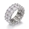 Joias de casamento 17ct vvs d cor moissanite diamante masculino anel de noivado 18k banhado a ouro 925 prata esterlina anéis de banda de eternidade