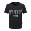 T-shirt da donna PP T Phillip Designer Camicia semplice Designer designer Pleins Philipps Uomo Uomo Moda Crystal Lettera Slim T-shirt Cotone di alta qualità Ca 201