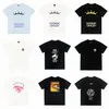 American Mens Womens Loose T-shirts Round Neck Streetwear LETTRE À MARCHE COURT PRINT COTTON TOPS CROP CROP SKATE FOTER SUMME 8 BALLARDS INS S8BN #