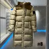 3 versões premium casacos de inverno quente jaqueta longa para homens mulheres preto e branco XS-XXL