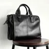 Briefcases Men's Leather Briefcase Business Handbags File Bags Computer Head Office Large Capacity 231208