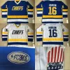 Homens #16 Jack Hanson Charlestown Chiefs Jersey 17 Steve Hanson 18 Jeff Hanson Brother Slap Shot Shot Hockey Jersey Stitched