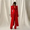 Women's Two Piece Pant's Long Suit 2Pieces JacketPants Slim Fit Short Sets 1 Button High Street Luxury Womens Clothing Pant Set tailleur femm 231208