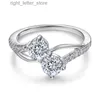 사이드 스톤과 함께 EH 색상 Moissanite Diamond S925 Silver Letter 스타일 링 여성 보석 도매 YQ231209