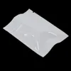 200pcs biała aluminiowa folia ziplock paczka żywnościowa torba do samozwańca zamek błyskawiczny Mylar Foil Bag na cukierki Dookies Opakowanie herbaty 201021255v