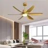 Ventilateurs de plafond 56 pouces LED moderne or avec lumières grande quantité de vent salon DC ventilateur lampe télécommande 288u