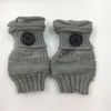 Button wool gloves warm hands couples typing and playing with mobile phone arm sleeve knitting half finger half finger glove DF332