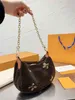 Borse a tracolla da donna di design in pelle Epi denim twist di alta qualità Borse a catena con patta con chiusura a V Borse a tracolla donna KADAR Lady Pochette Tote Borsa nera centrale