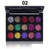 Ögonskugga kvinnlig naturlig vattentät glitterögonskugga palett skenande metaller pulver skimmer pigments kit diamant 15 färger6285498 dh2r4