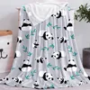 Coperte Fasce Simpatico Panda Cartone animato Stampa animalier Coperta Flanella Soffici morbide e calde Coperte Biancheria da letto accogliente Bambini Ragazze Adulti per regalo di compleanno 231208