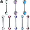 Autres accessoires de mode 10pcslot G23 double boule langue anneau interne fileté mamelon droit haltères tragus hélice oreille cartilage piercings 231208