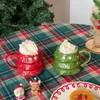 ウォーターボトルヨーロッパのセラミックマグかわいいクリスマスツリー装飾オフィスコーヒーカップ朝食デスクトップミルクカップホームデコレーションウォーターグラス231208