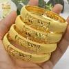 Manschett Luxury Dubai Gold Color Bangles For Women 24k Plated Indian African Armets Charm Wedding Etiopian Arabic Hand Jewelry 231208