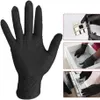 100 unids Guantes de nitrilo desechables negros Limpieza del hogar Guantes de nitrilo Laboratorio Nail Art Guantes antiestáticos 9 pulgadas de longitud T2002028