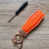 Creative colorful secure leather key chain men women exquisite lovely bag pendant beautiful party gift orange car key chain