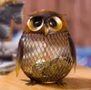 Sparar pengar Box Piggy Bank Owl Figur Moneybox Metal Cent Penny Storage Coin Boxar Hem Dekoration Hantverk Julklapp till CHI9905278